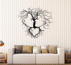 Макет "Влюбленная пара абстрактное дерево настенный декор" 0