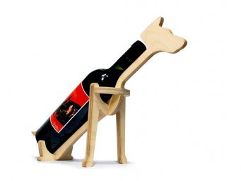 Макет "Держатель для винных бутылок в форме собаки" 0