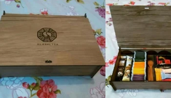 Макет "Деревянная коробка для чая"