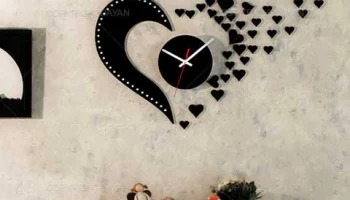 Макет "Любовный дизайн летающие сердца настенные часы"