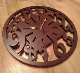 Макет "Уникальные деревянные настенные часы" 0