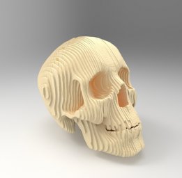 Макет "3d деревянный череп" 1