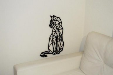 Макет "Кошка многоугольник искусство стены декор 3d скульптура искусство" 1
