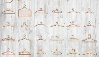 Макет "Пользовательские деревянные вешалки для одежды шаблоны"