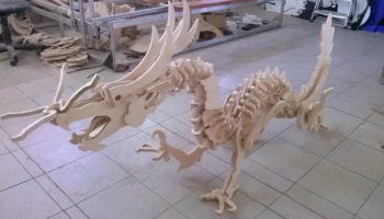 Макет "Деревянный динозавр 3d пазл"
