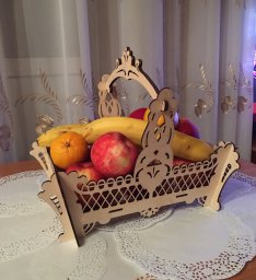 Макет "Деревянная декоративная корзина для фруктов" 1