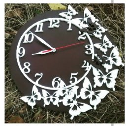Макет "Настенные часы с бабочками" #3934894862 0