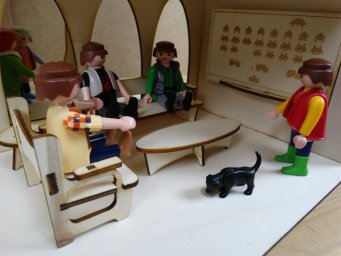 Макет "Современный дом деревянный кукольный домик 3мм игрушки для детей" 3