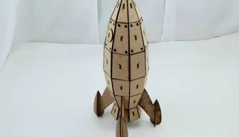 Макет "Деревянная игрушка космический корабль ракета 3 мм"