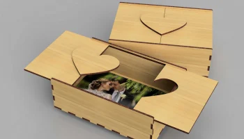 Макет "Деревянная коробка для фотографий 3 мм"