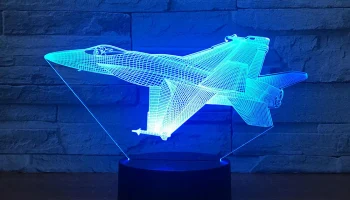 Макет "Самолет реактивный модель самолета 3d ночник настольная лампа акриловый шаблон"
