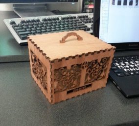 Макет "Шаблон декоративного деревянного ящика" 0