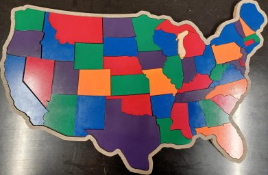 Макет "Деревянная карта США для детей" 0