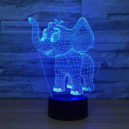 Макет "Детский слон 3d ночник настольная лампа 3d оптическая иллюзия лампа" 0