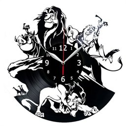 Макет "Король Лев виниловая пластинка настенные часы детская комната часы шаблон" 0