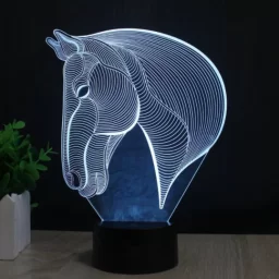 Макет "Лампа оптической иллюзии 3d с головой лошади" 0
