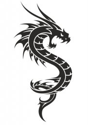 Макет "Черно-белая татуировка дракона вектор" #6557645186 0