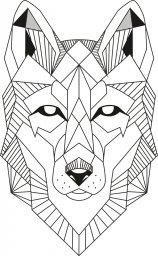 Макет "Линейный рисунок волка" 0