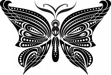 Макет "Татуировка черной бабочки" 0