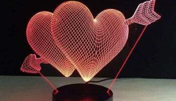 Макет "Сердце 3d светодиодный ночник"