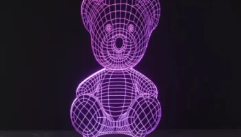 Макет "Плюшевый мишка 3d иллюзионная лампа"