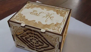 Макет "Деревянная коробка для печенья деревянная коробка с крышкой"