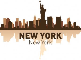 Макет "Векторный рисунок горизонта Нью-Йорка" 0