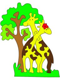 Макет "Пазл с жирафом" 0