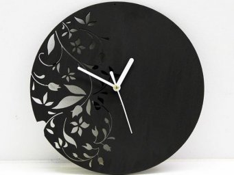 Макет "Настенные часы с современным цветочным дизайном" 0
