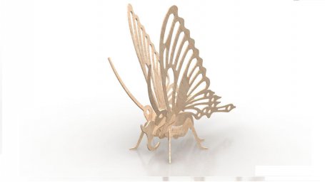 Макет "Бабочка 3d деревянный пазл 1,5 мм" 0