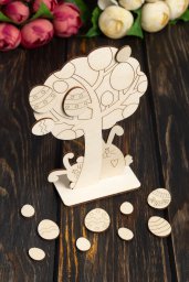 Макет "Деревянное пасхальное дерево украшение деревянные пасхальные яйца" 0