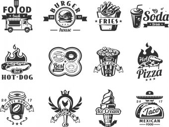 Макет "Набор логотипов для еды" 0