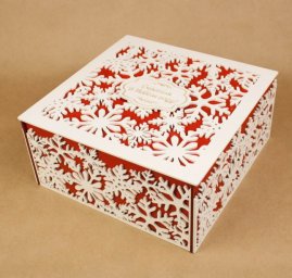 Макет "Снежинка коробка квадратная снежинка Новогодняя подарочная коробка" 1