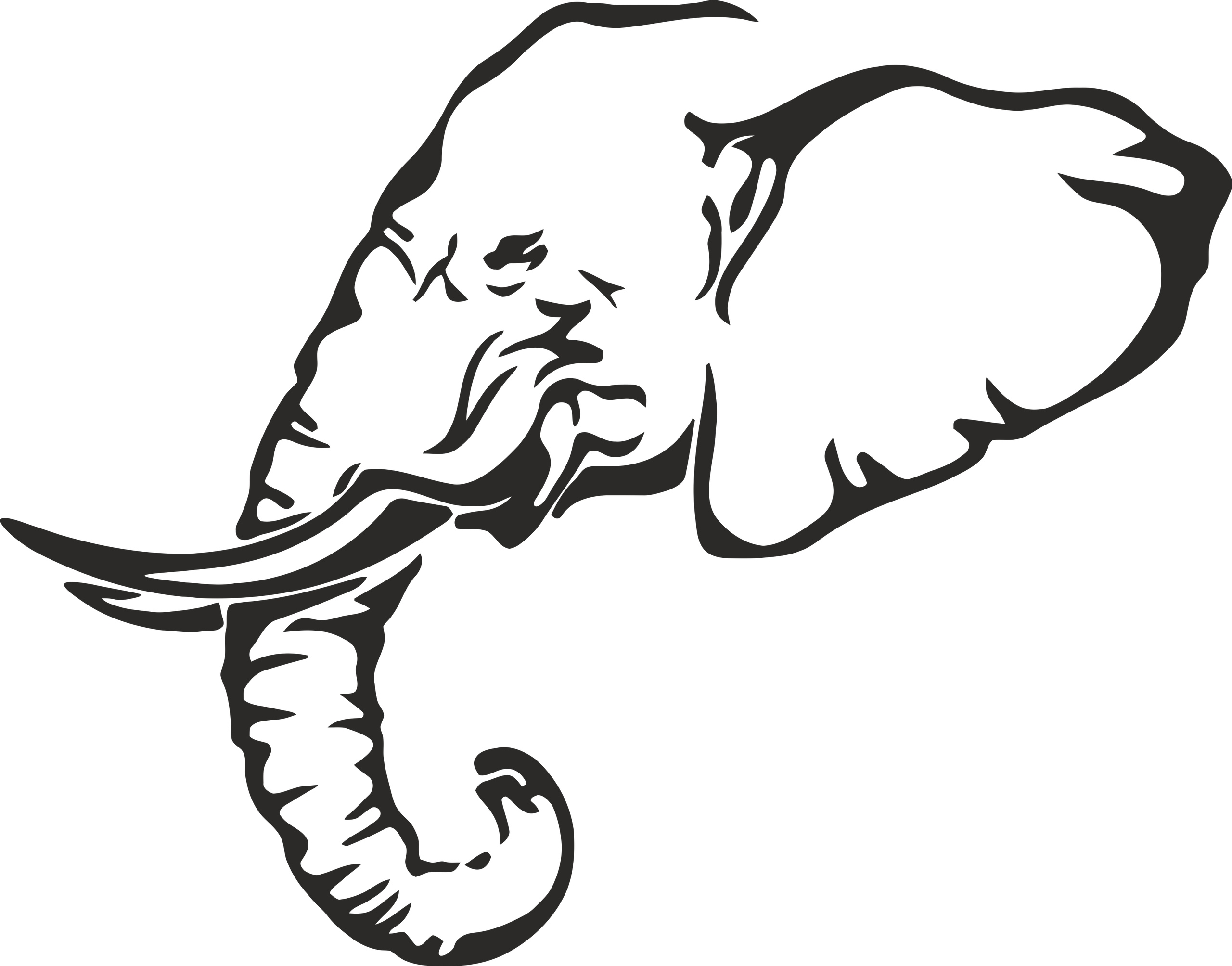 Слон голова очертание