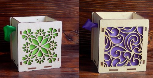 Макет "Шаблон деревянной декоративной подарочной коробки" 0
