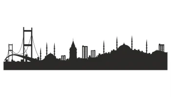 Макет "Стамбульский силуэт векторное украшение"