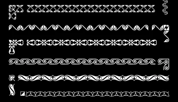 Макет "Границы с углами, изолированные на черном фоне набор"