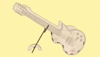 Макет "Гитара на подставке украшение цветочная корзина 3 мм фанера"