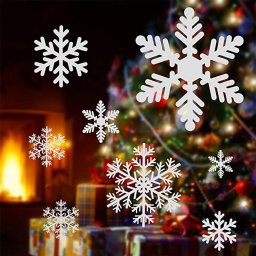 Макет "новогодние наклейки на окна снежинки наклейки декольте окна" 0