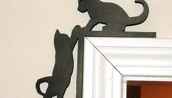 Макет "Симпатичный котенок на дверь"