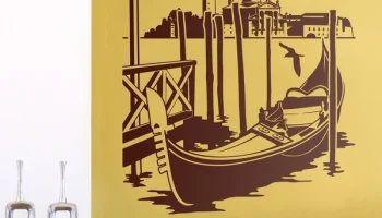 Макет "Гравировка гондолы в Венеции настенное украшение"