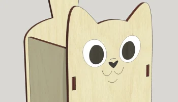 Макет "Милая кошка деревянная резинка для волос аксессуары коробка 3 мм"
