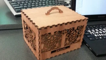 Макет "Шаблон декоративного деревянного ящика"