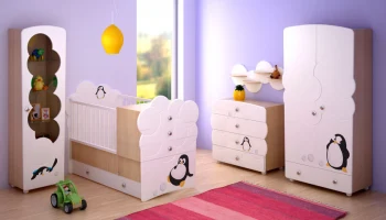 Макет "Модель детской кровати и шкафа для одежды"