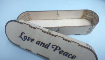 Макет "Деревянная коробка для карандашей 3 мм шаблон"