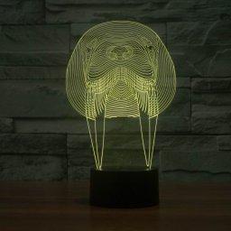 Макет "Морж животное 3d лампа векторная модель" 0