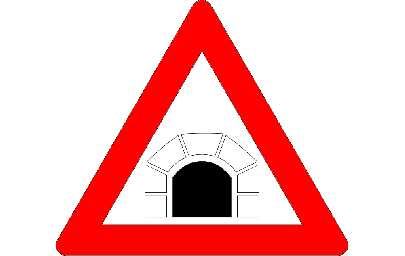 Макет "Дорожный знак туннель впереди" 0
