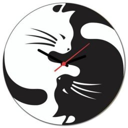 Настенные часы Инь-янь для кошек 0