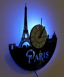 Макет "Париж Франция настенные часы с виниловой пластинкой" 1