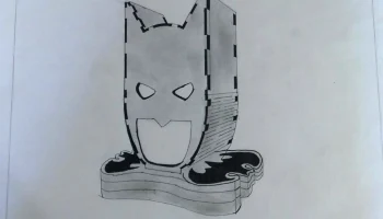 Макет "Ночной светильник на голову Бэтмена"